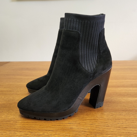 Rebecca Minkoff Dessey Platform Chelsea Boot Black Suede - Picture 5 of 12